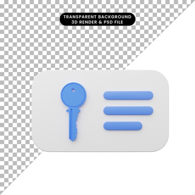 Rendering 3D dell'interfaccia utente dell'elemento dell'interfaccia utente semplice icona