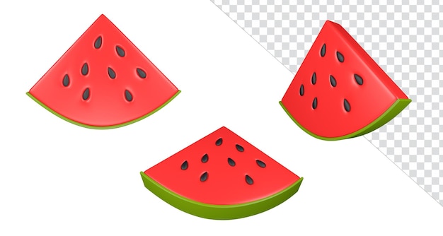 3d rendering elements icon watermelon