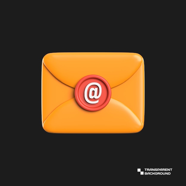 PSD 3d рендеринг значка приложения электронной почты
