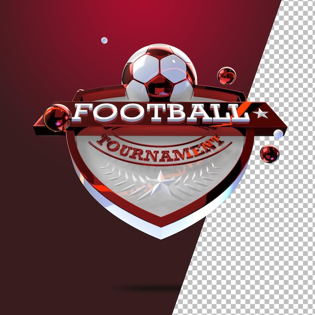 PSD 3d rendering emblem football soccer tournament