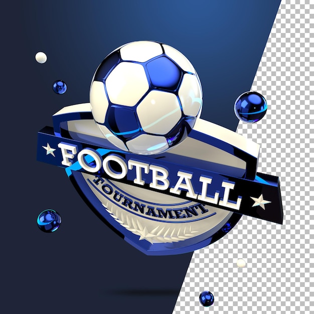 3d rendering emblema torneo di calcio di calcio