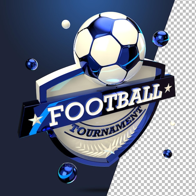 3d rendering emblema torneo di calcio di calcio