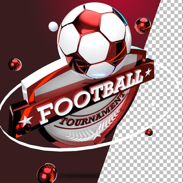 PSD 3d rendering emblema torneo di calcio di calcio