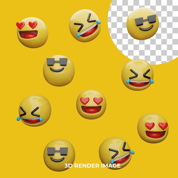 3d 렌더링 Emoji Expresions 절연