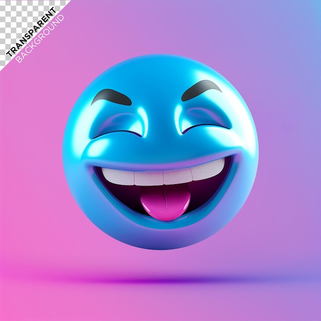 3d rendering emoji holografische illustratie