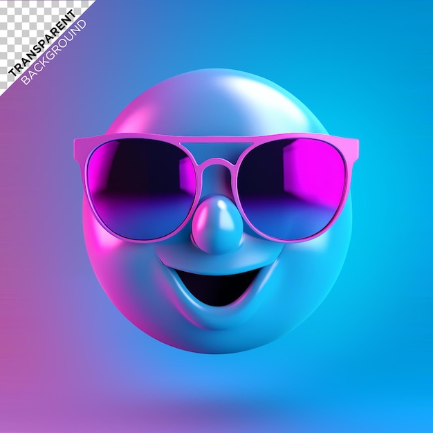 Rendering 3d emoji illustrazione olografica