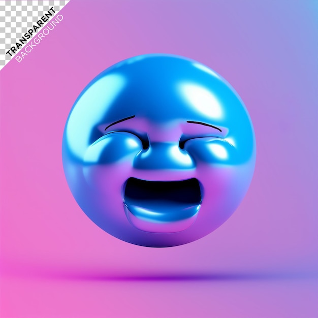 Rendering 3d emoji illustrazione olografica