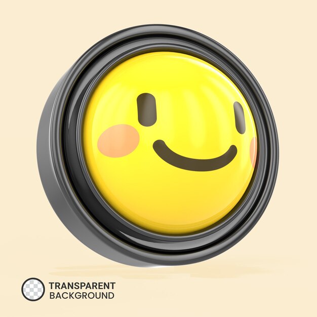 3d rendering of emoji icon transparent background