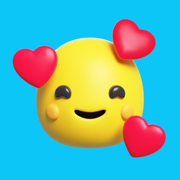 PSD 3d rendering of emoji icon