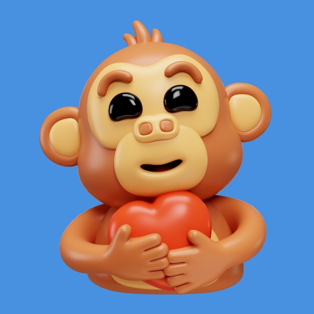 3d rendering emoji małpy