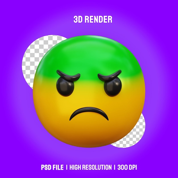 PSD emoticon di rendering 3d