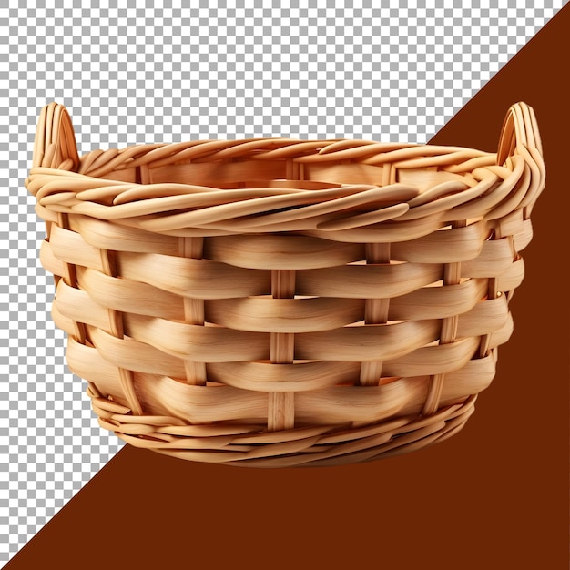 PSD 3d rendering of a empty fruits or vegetables basket on transparent background ai generated