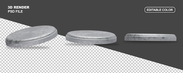 3d rendering of empty podium collection in silver