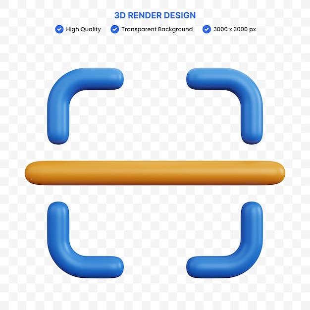 PSD 3d rendering empty scanner isolated