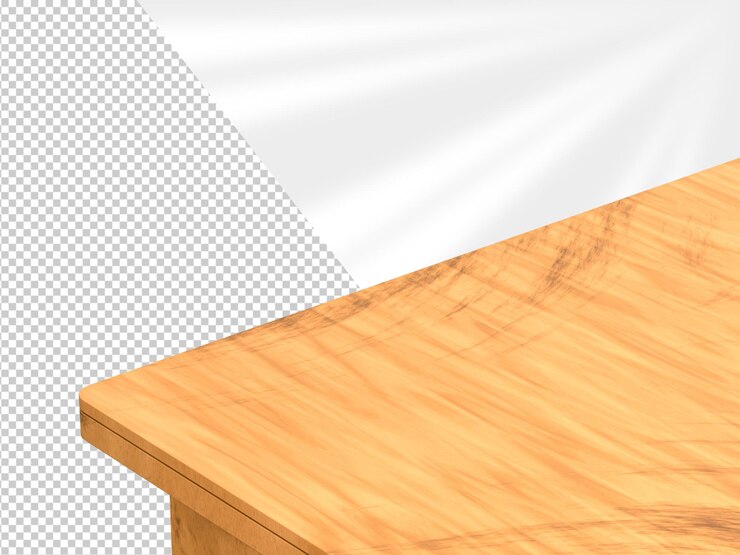 PSD 3d rendering empty wooden table top used for display or montage your products for advertising