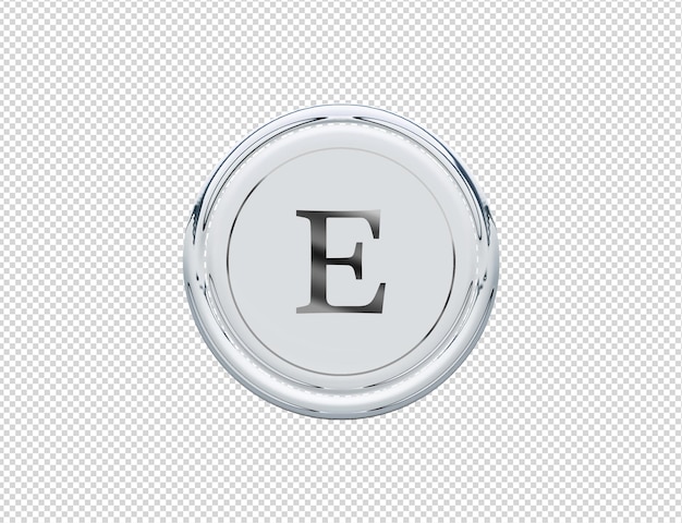 PSD 3d rendering etsy icon silver glossy