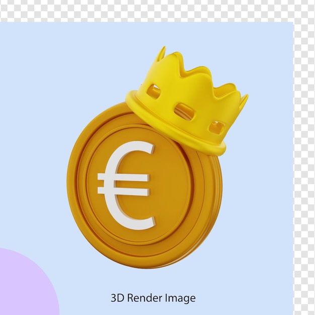 3d rendering of euro money crown