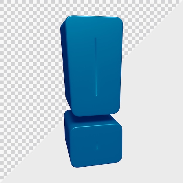 3d rendering of exclamation mark symbol