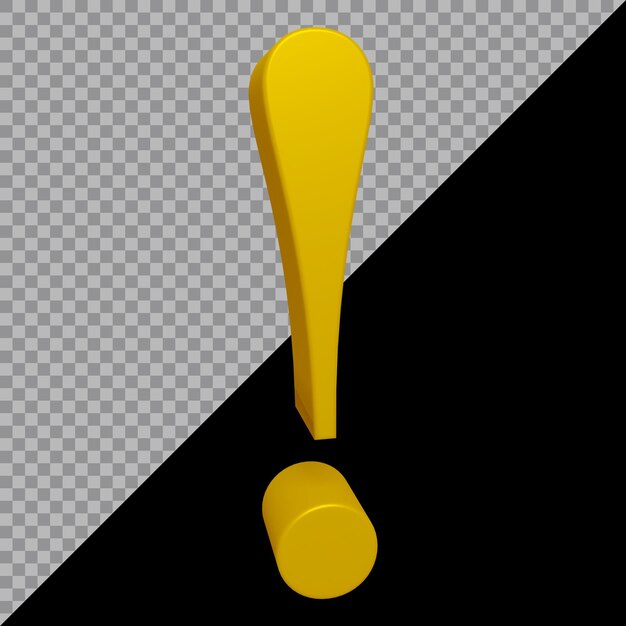 3d rendering of exclamation mark symbol