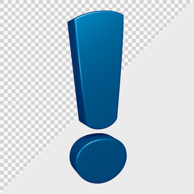 3d rendering of exclamation mark symbol