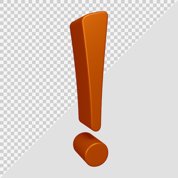 3d rendering of exclamation mark symbol