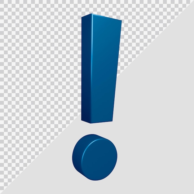 3d rendering of exclamation mark symbol