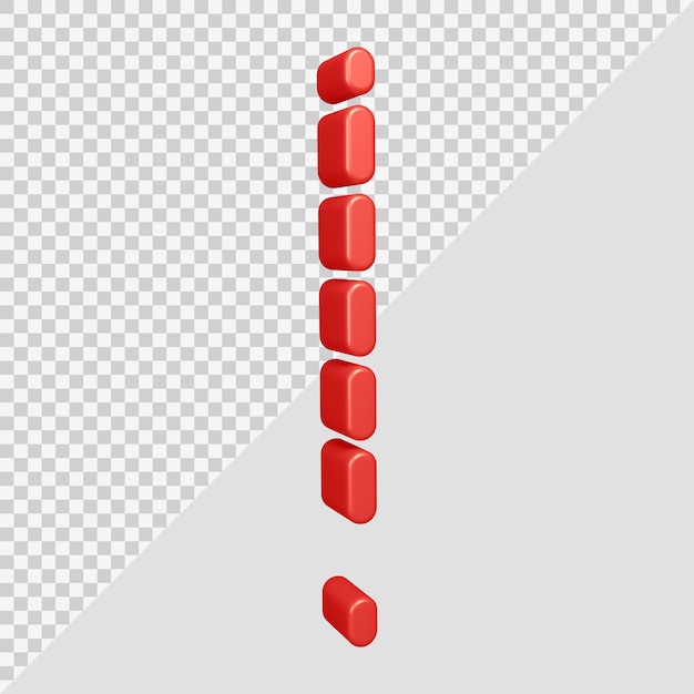 3d rendering of exclamation mark symbol