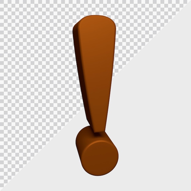 3d rendering of exclamation mark symbol