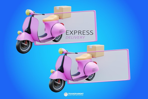 PSD 3d rendering express delivery