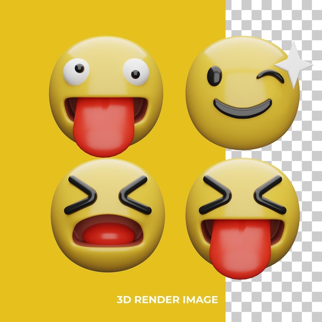 Rendering 3d dell'espressione emoji