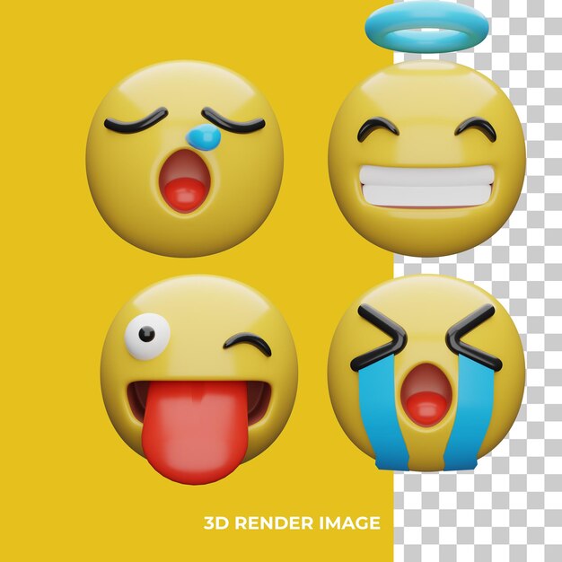 Rendering 3d dell'espressione emoji