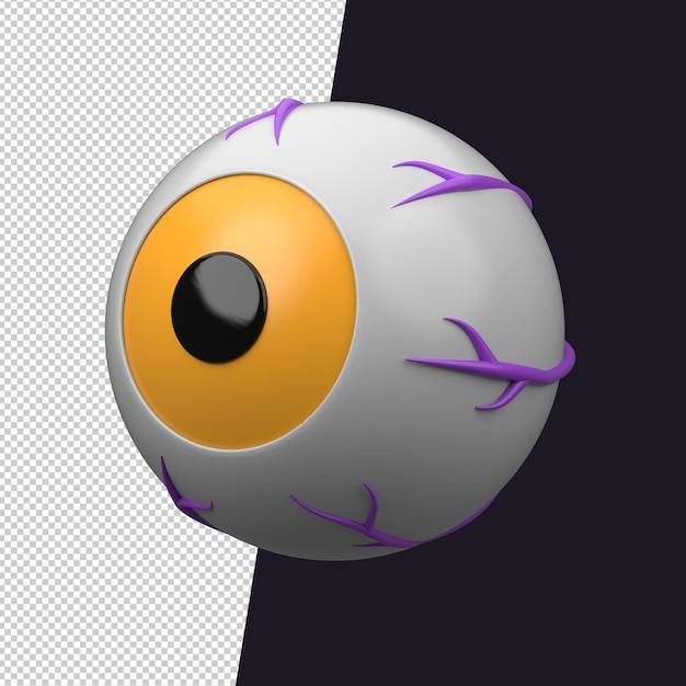 PSD 3d rendering of eyes halloween icon psd