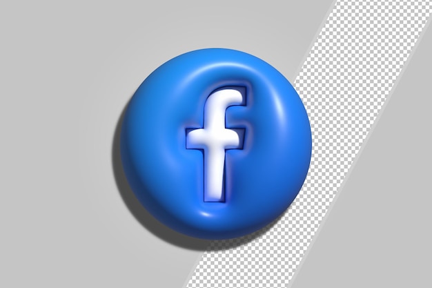 PSD rendering 3d dell'icona di facebook premium psd