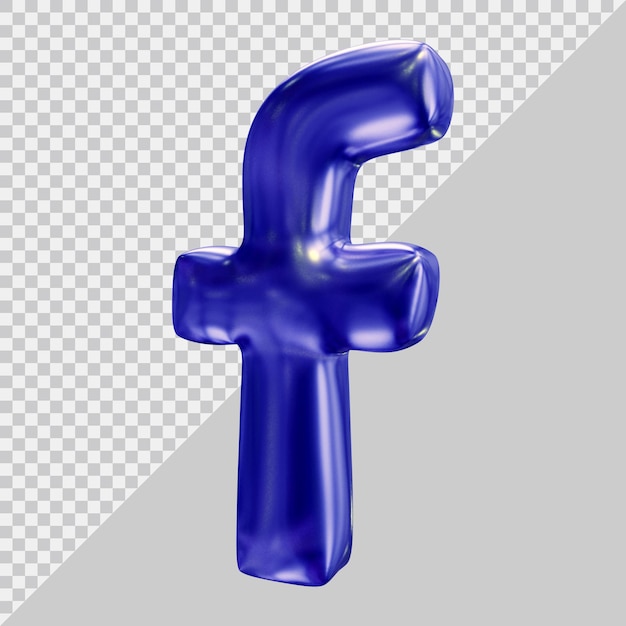 Rendering 3d del concetto di social media dell'icona di facebook