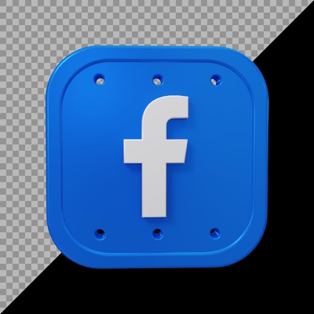 PSD rendering 3d dell'icona di facebook