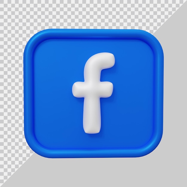 PSD rendering 3d dell'icona di facebook