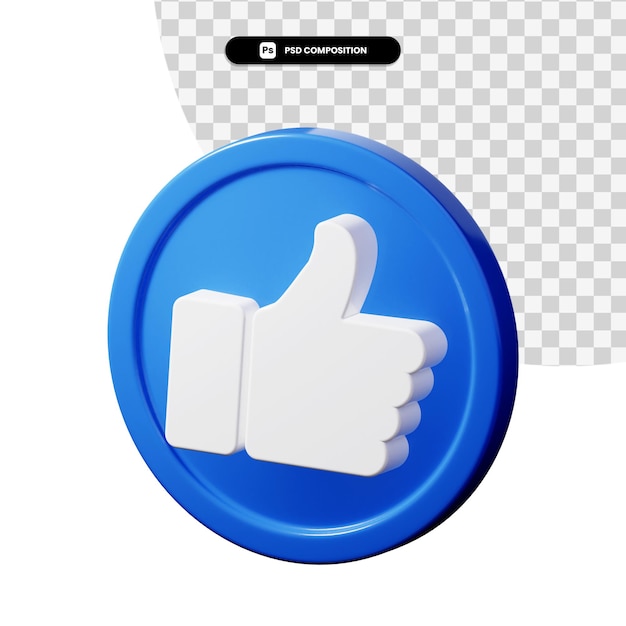 3d rendering facebook like icon isolated