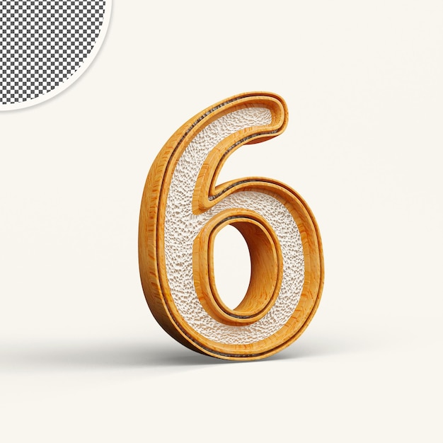 3d rendering of fancy number 6