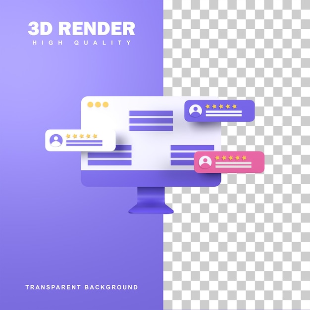 3d rendering feedback concept by starring the shop.