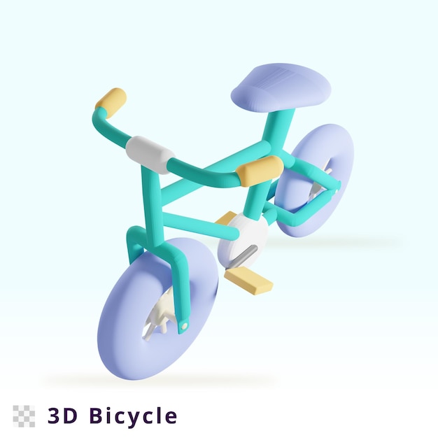 PSD 3d-rendering fietsillustratie