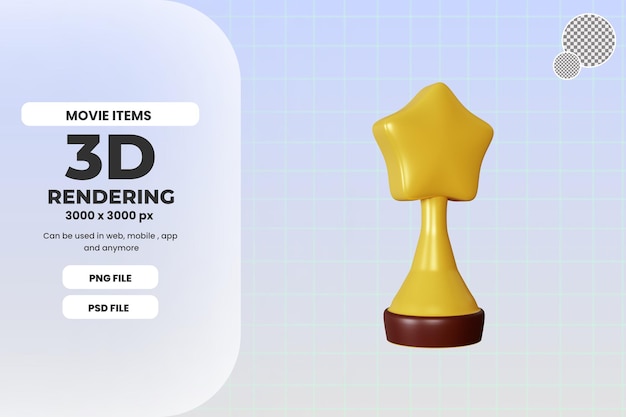 3d-rendering film award illustratie object premium psd