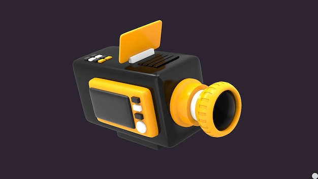 3d rendering film recorder video camera voor film of live cinema streaming geïsoleerde icoon illustratie