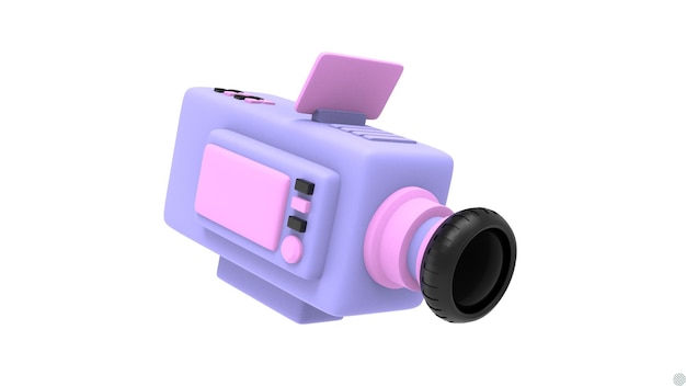 3d rendering film recorder video camera voor film of live cinema streaming geïsoleerde icoon illustratie