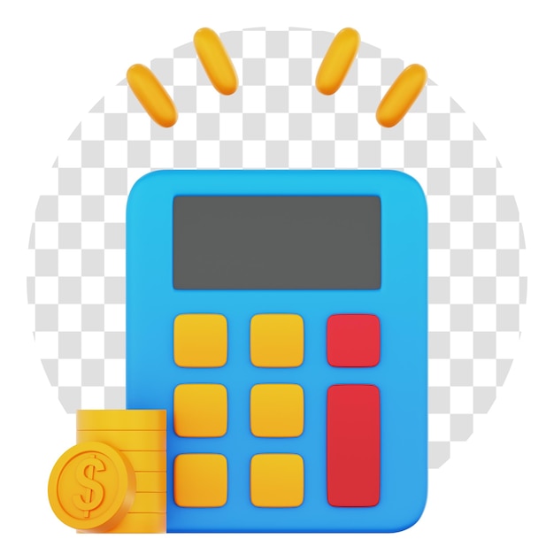 PSD 3d rendering finance calculation 3d icon transparent background