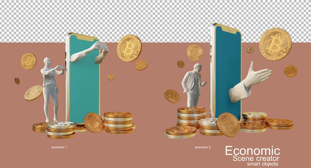 Rendering 3d della disposizione della composizione finanziaria