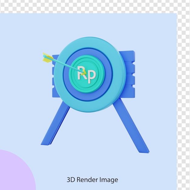 Rendering 3d dell'obiettivo della libertà finanziaria