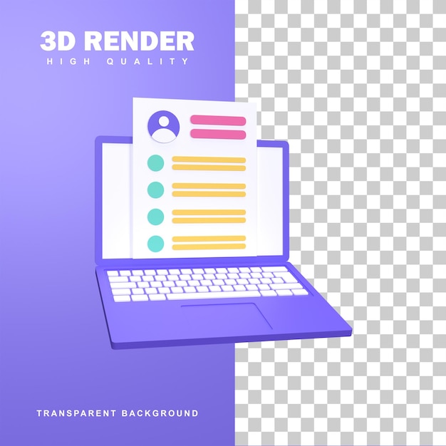 PSD rendering 3d per trovare i migliori dipendenti.