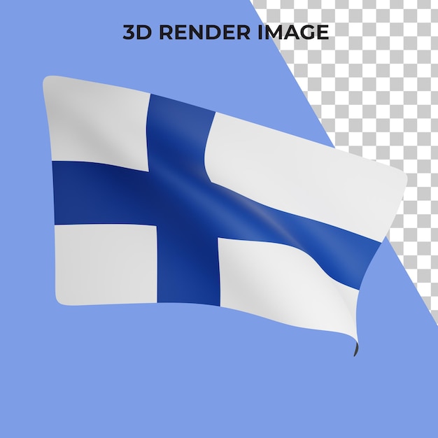 Rendering 3d del concetto di bandiera della finlandia giornata nazionale della finlandia