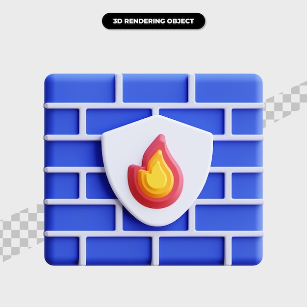 3d-rendering firewall pictogram illustratie