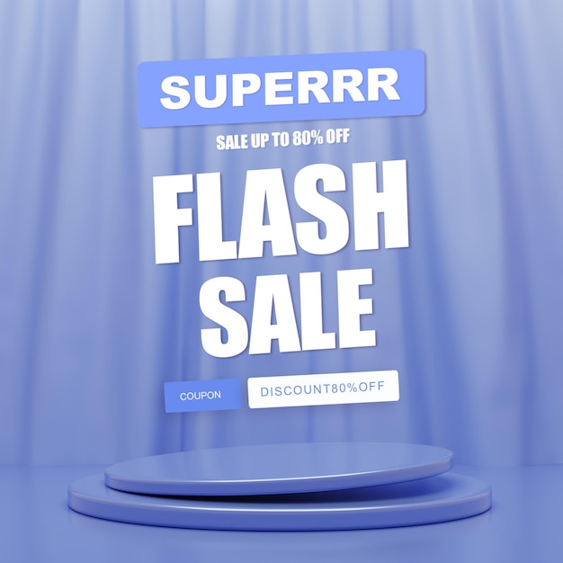 3D Rendering Flash Sale Discount Podium Background